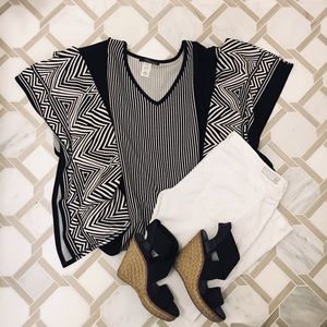 Black and White Poncho